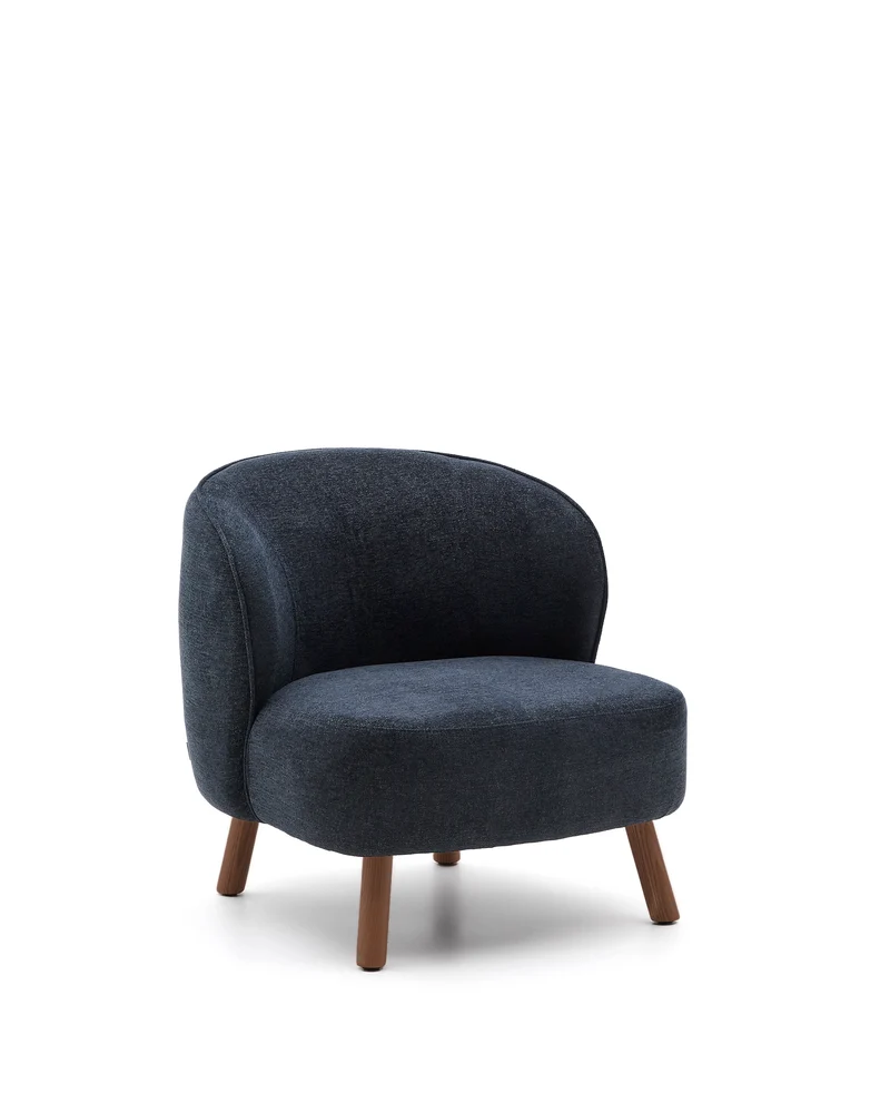 Ulit armchair in blue-grey walnut finish legs