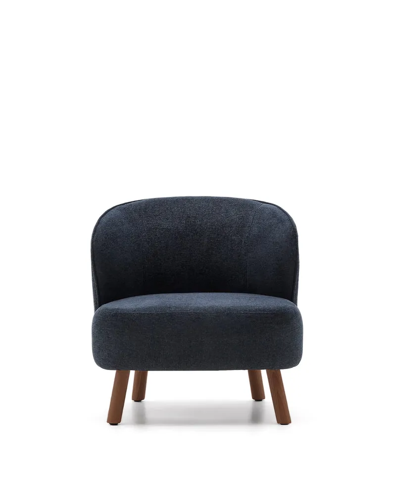 Ulit armchair in blue-grey walnut finish legs