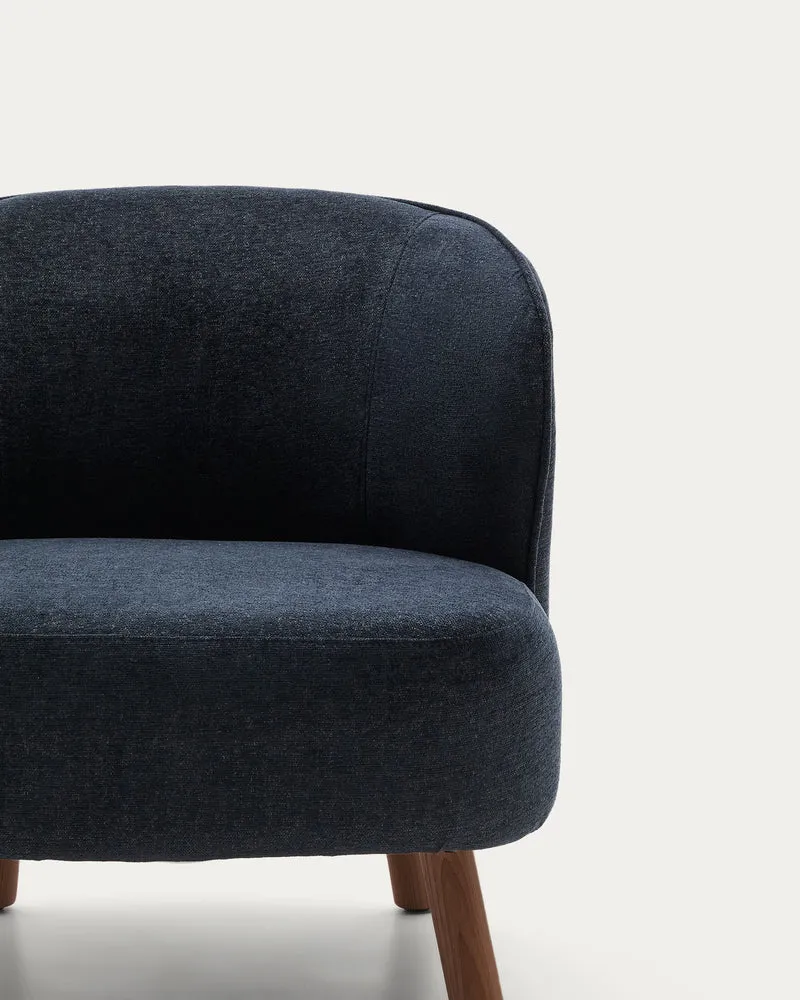 Ulit armchair in blue-grey walnut finish legs