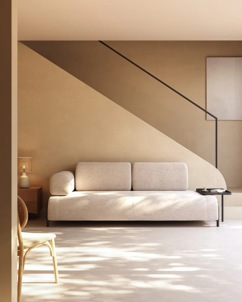 Compo 3-seater module - Grey-Beige