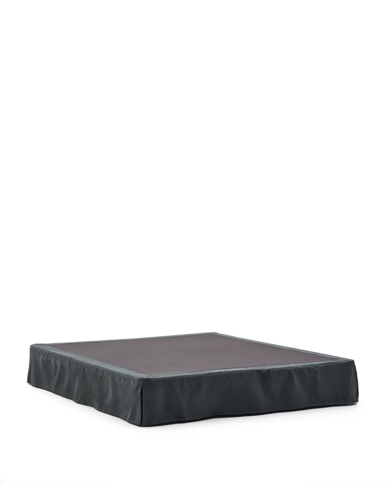 Jaira Bed Base with Removable Cover - Anthracite Grey Linen & Cotton