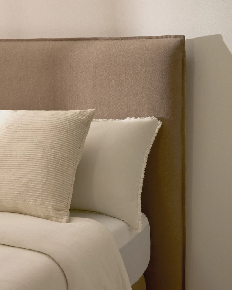Jaira Headboard with Removable Cover - Taupe Linen blend