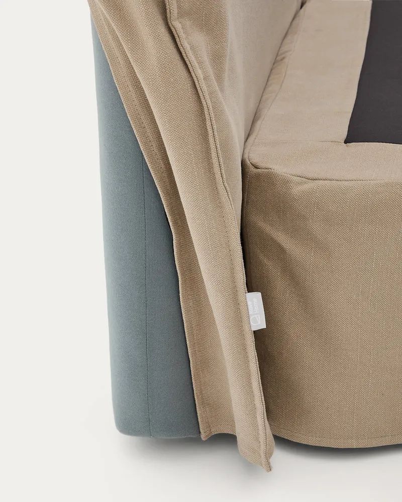 Jaira Headboard with Removable Cover - Taupe Linen blend