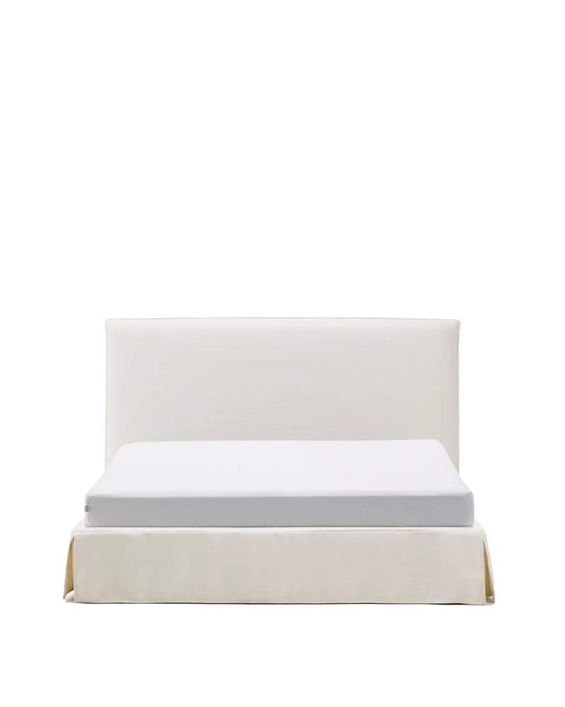 Jaira Bed with removable cover - White Chenille