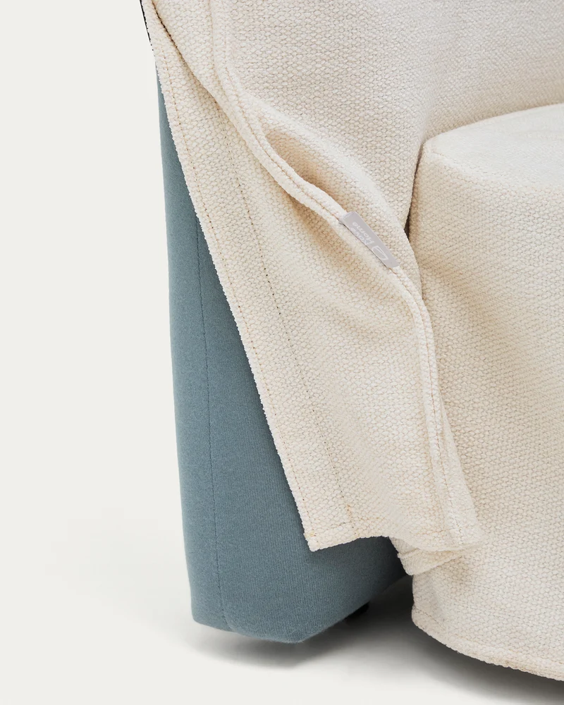 Jaira Bed with removable cover - White Chenille