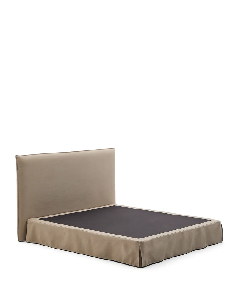 Jaira Bed with removable cover - Taupe Linen blend