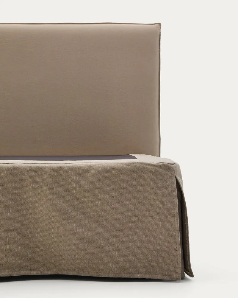 Jaira Bed with removable cover - Taupe Linen blend