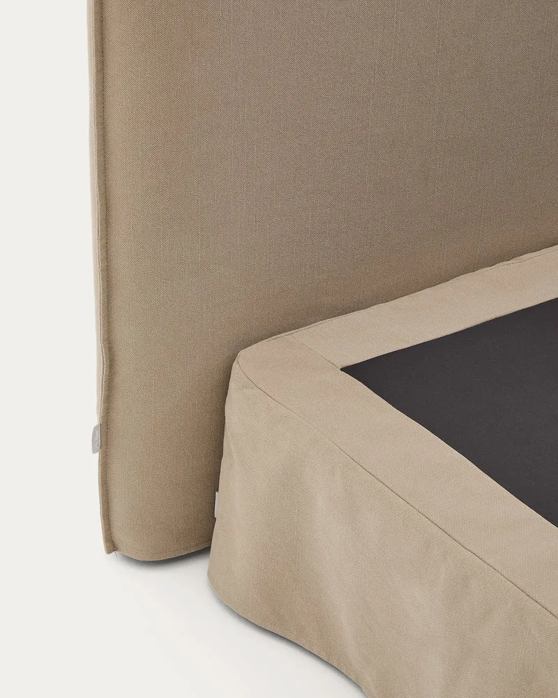 Jaira Bed with removable cover - Taupe Linen blend