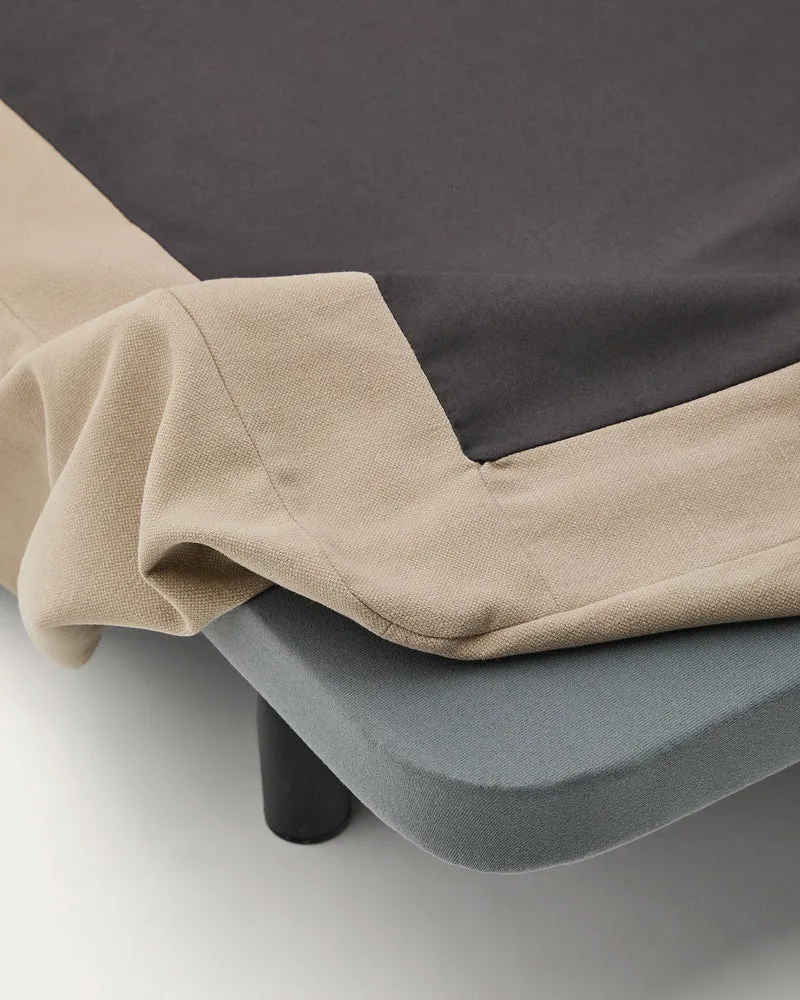 Jaira Bed with removable cover - Taupe Linen blend