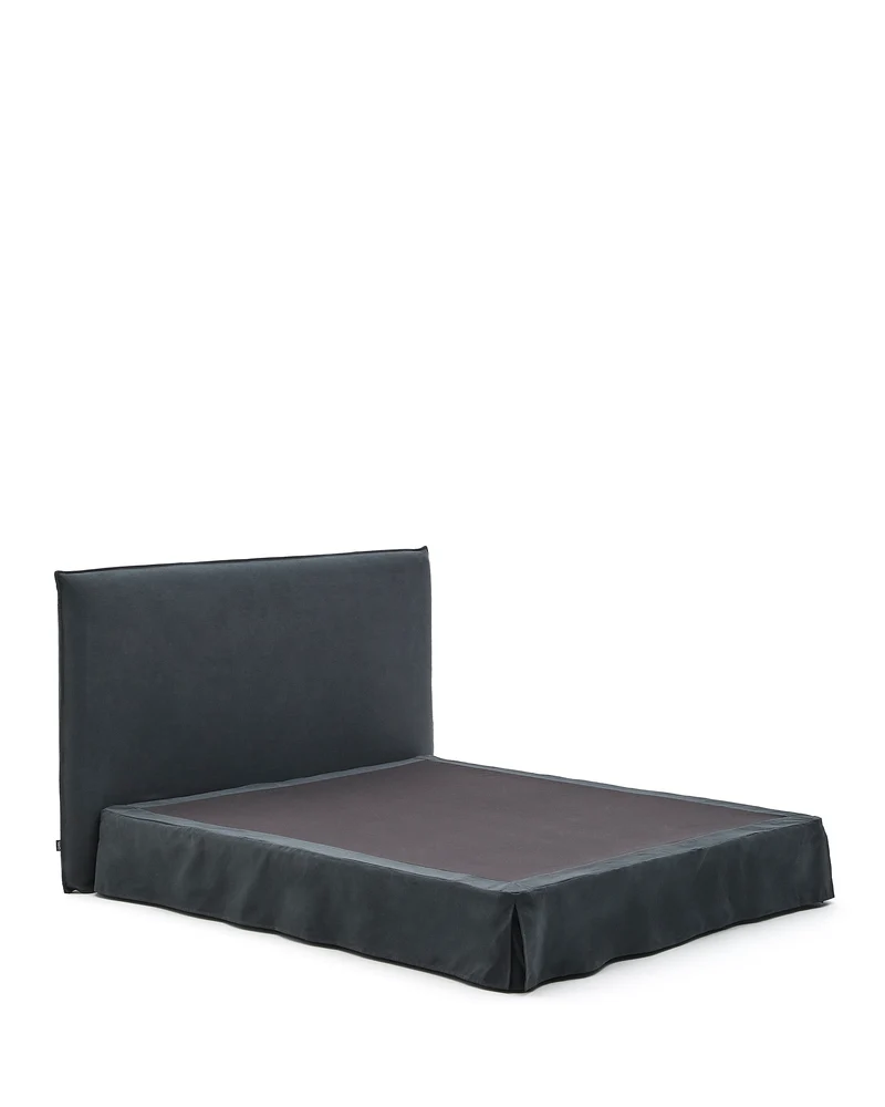 Jaira Bed with removable cover - Anthracite Grey Linen blend