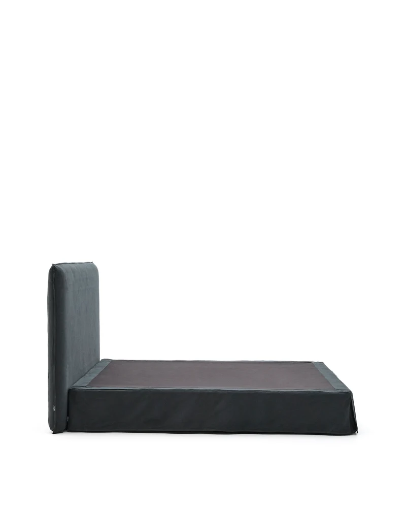 Jaira Bed with removable cover - Anthracite Grey Linen blend