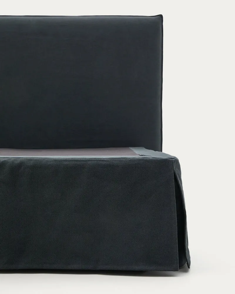 Jaira Bed with removable cover - Anthracite Grey Linen blend