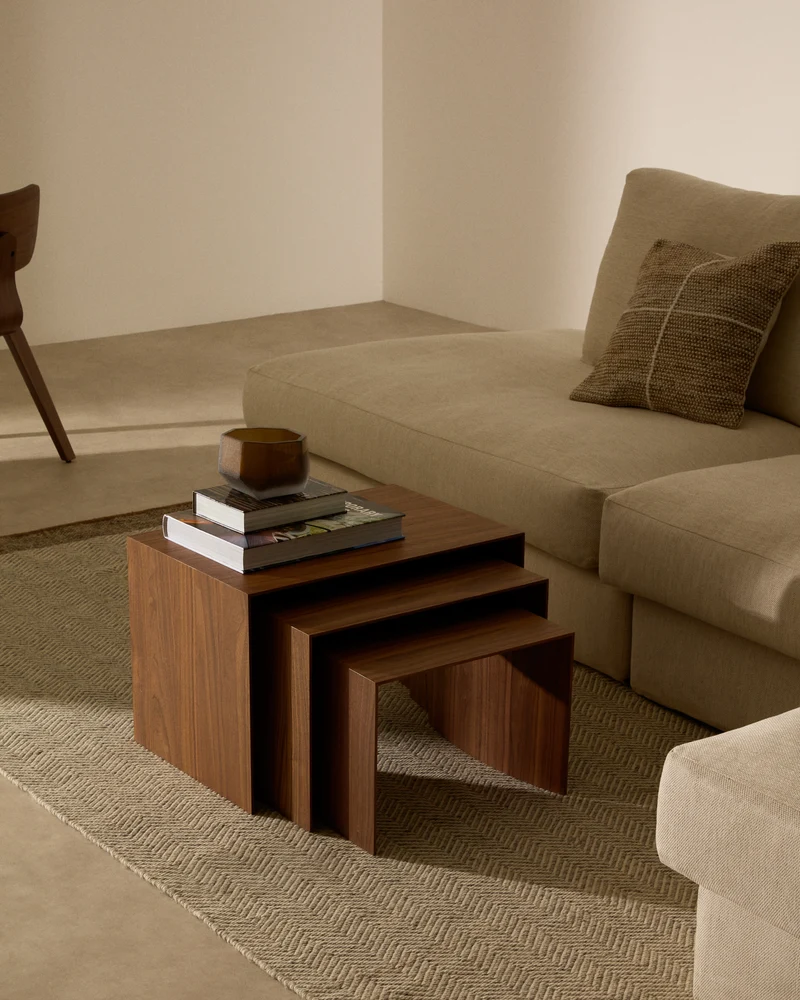 Litto set of 3 walnut nesting tables