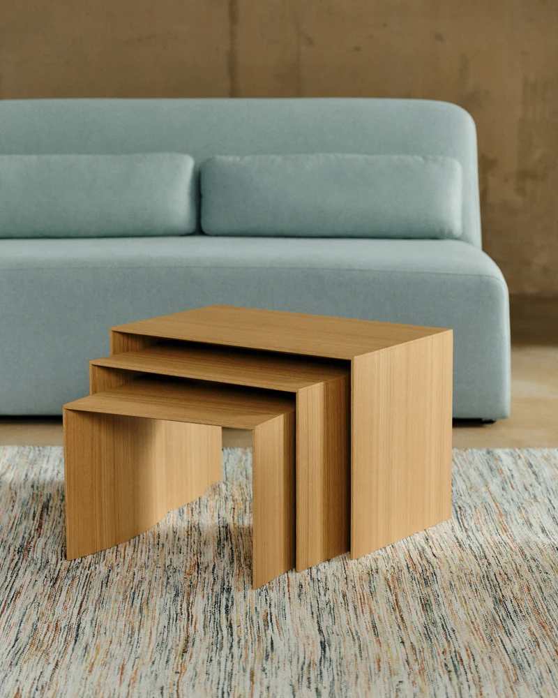 Litto set of 3 oak nesting tables