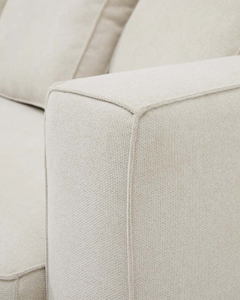 Marela beige chenille 3-seater sofa bed with left chaise longue