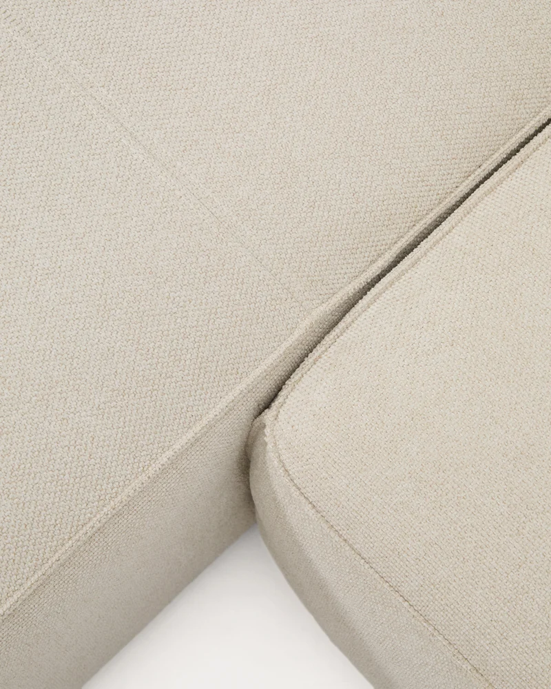 Marela beige chenille 3-seater sofa bed with left chaise longue
