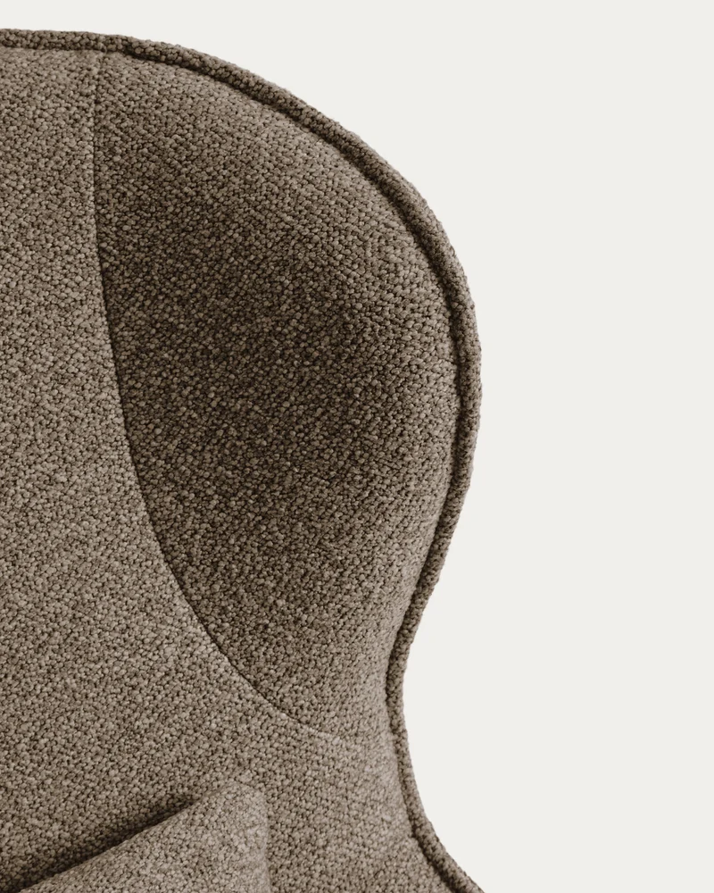 Sorile Swivel Armchair - Brown Chenille & Black Base