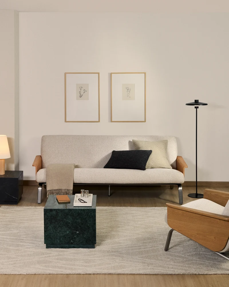 Amsen 3-Seater Sofa - Beige Chenille