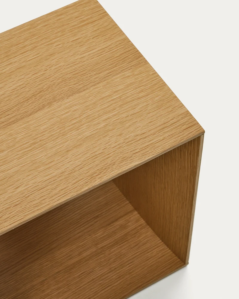 Litto set of 4 modular shelving units in oak wood veneer, 168 x 76 cm