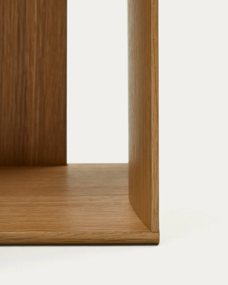 Litto set of 2 modular shelving units in oak wood veneer, 101 x 76 cm