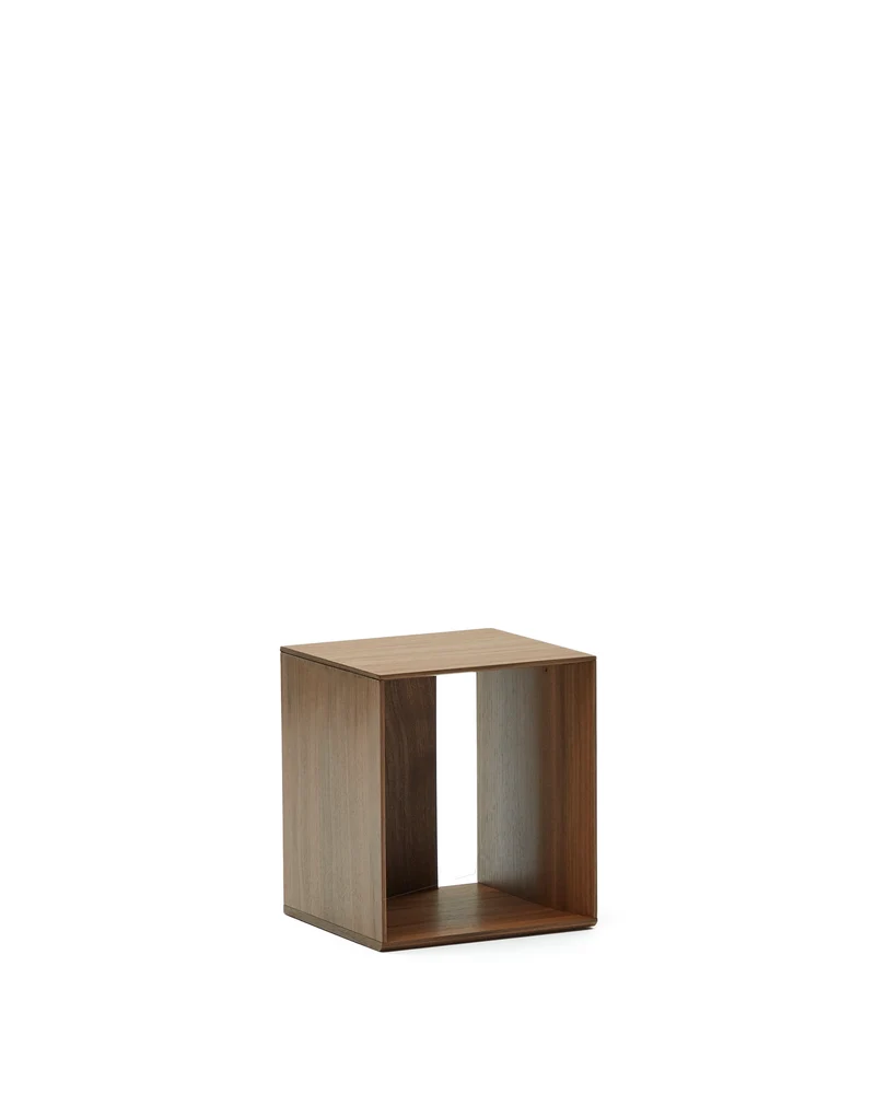 Litto small shelf module in walnut veneer, 34 x 38 cm