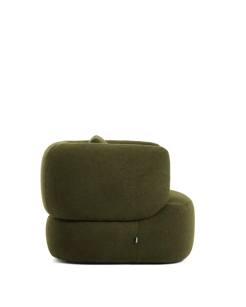 Martina Swivel Armchair - Dark Green Bouclé