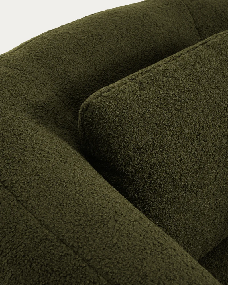 Martina Swivel Armchair - Dark Green Bouclé