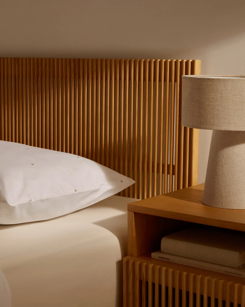 Beyla solid ash wood headboard for a bed up to 160 cm FSC 100%