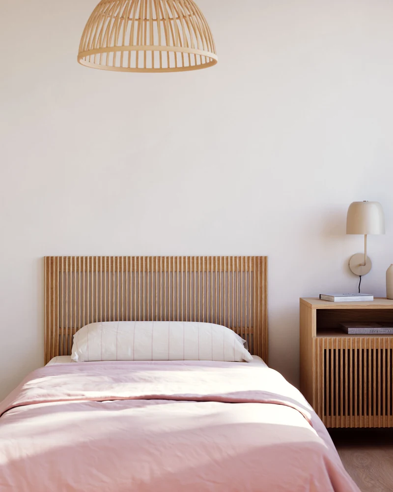 Beyla solid ash wood headboard for a bed up to 90 cm FSC 100%