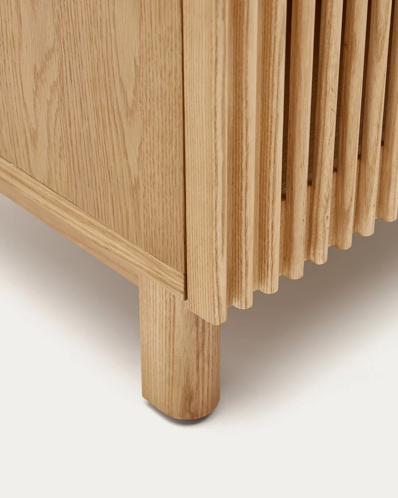 Beyla bedside table in solid ash wood and ash veneer 53 x 62 cm FSC 100%