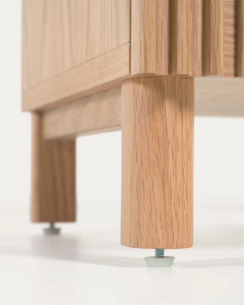Beyla 2-door shoe rack in solid ash wood and ash veneer 98.5 cm FSC 100%