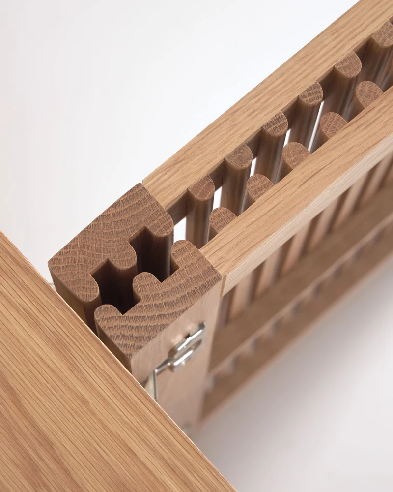 Beyla 2-door shoe rack in solid ash wood and ash veneer 98.5 cm FSC 100%