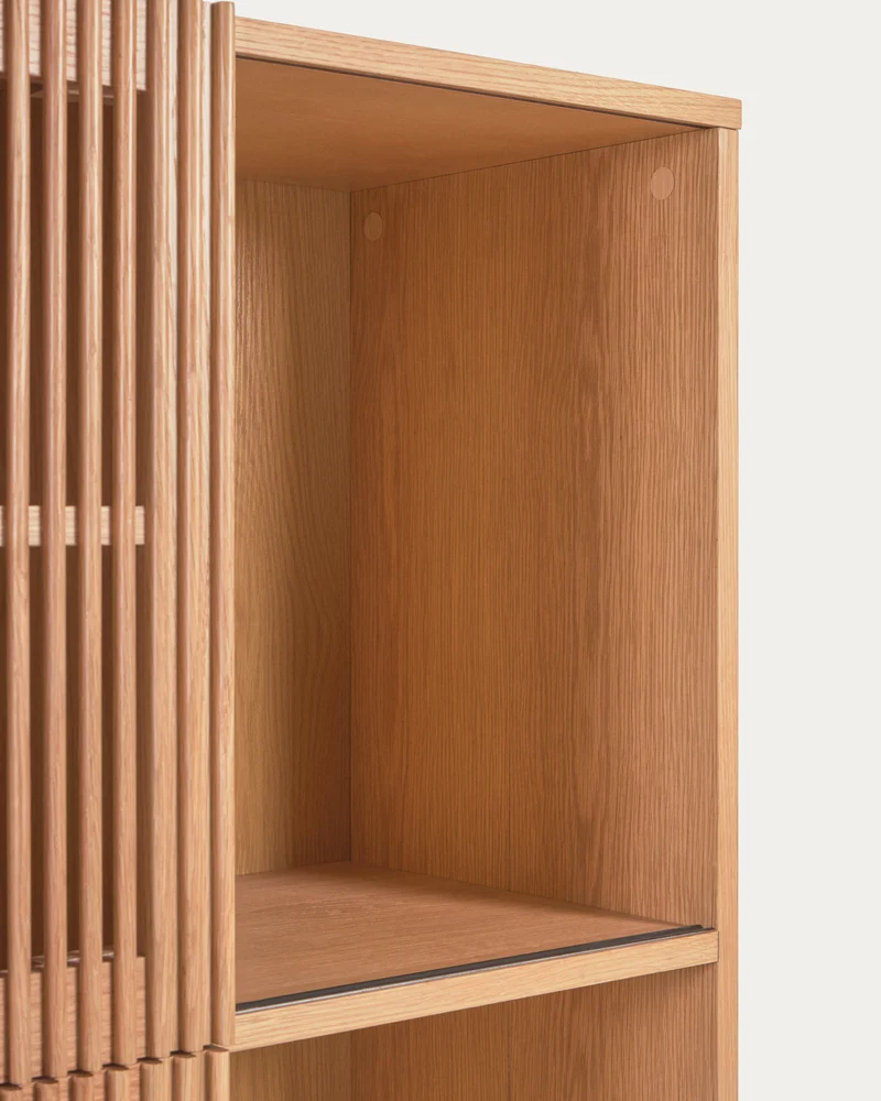 Beyla shelf unit in solid ash wood and ash veneer 84.5 x 170 cm FSC 100%