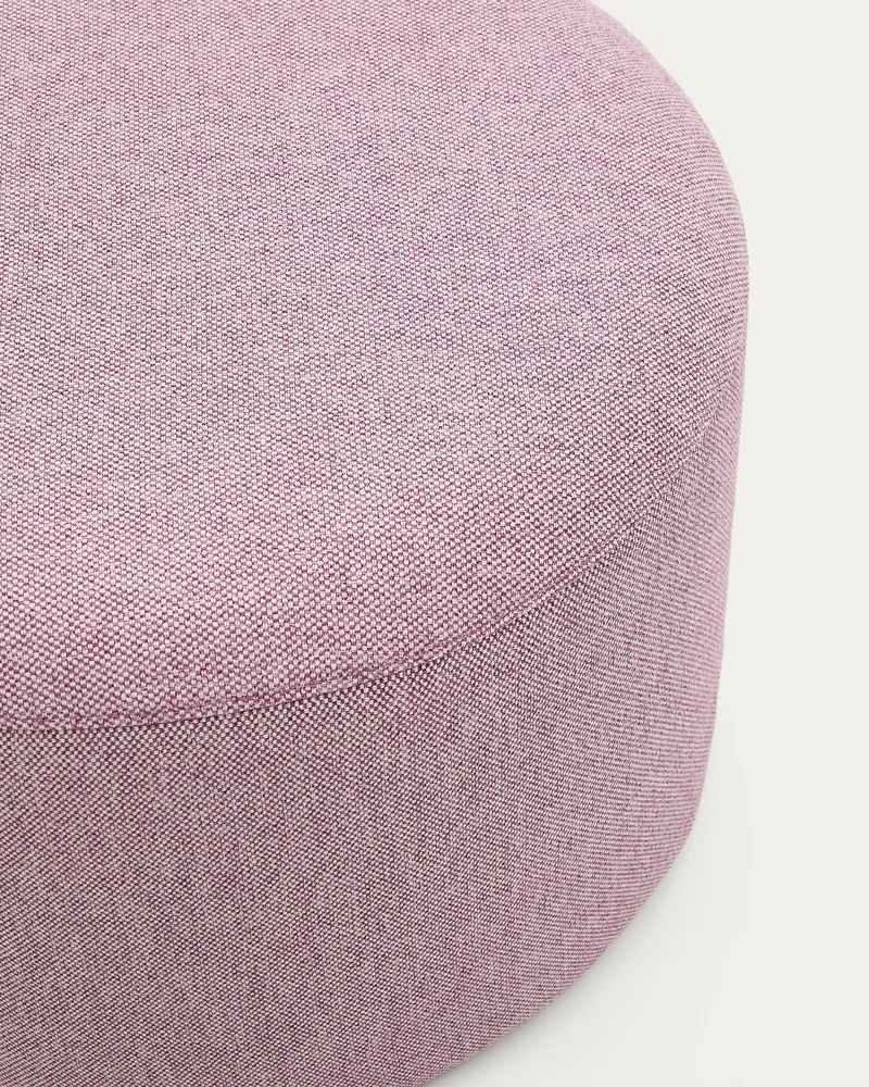 Kaeli purple footrest with removable cover Ø60cm