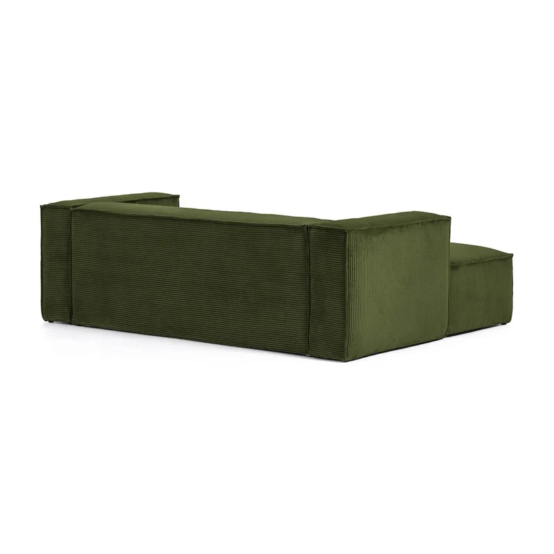 Blok 2-seater with Chaise Longue - Green Corduroy