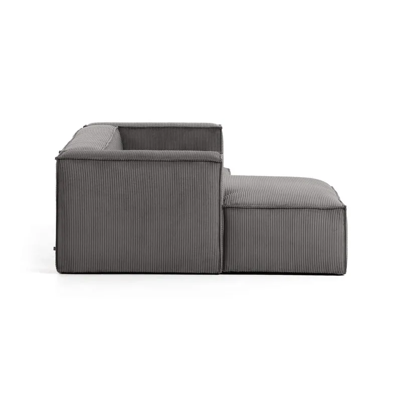 Blok 2-seater with Chaise Longue - Grey Corduroy