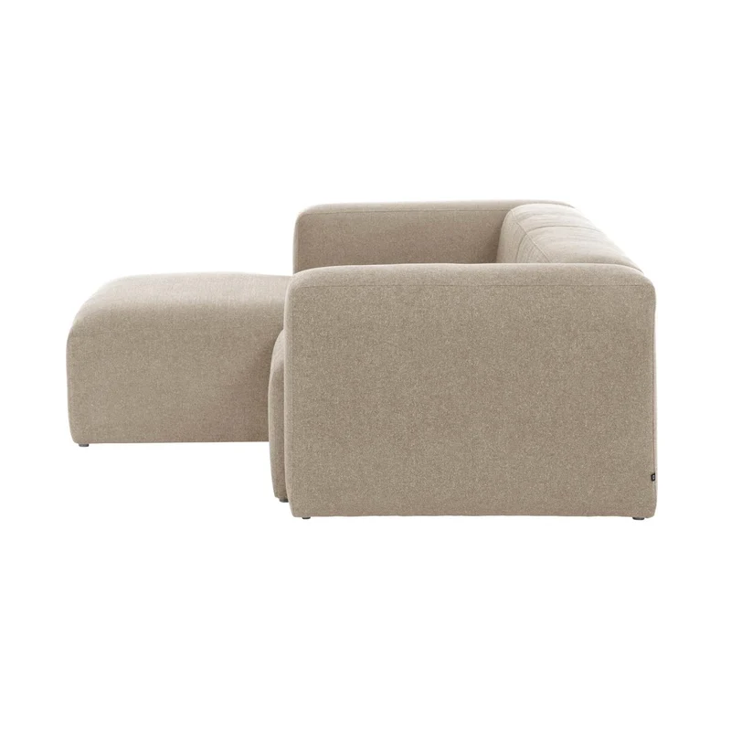 Blok 2-seater with Chaise Longue - Beige Chenille