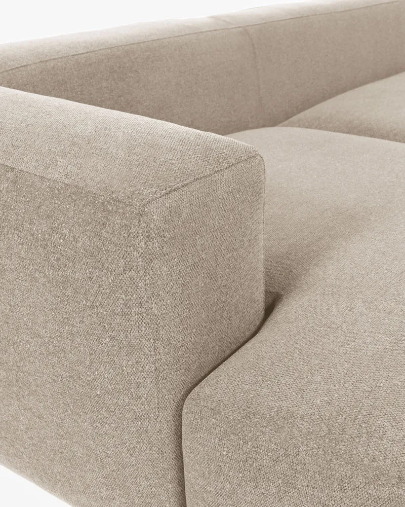Blok 2-seater with Chaise Longue - Beige Chenille