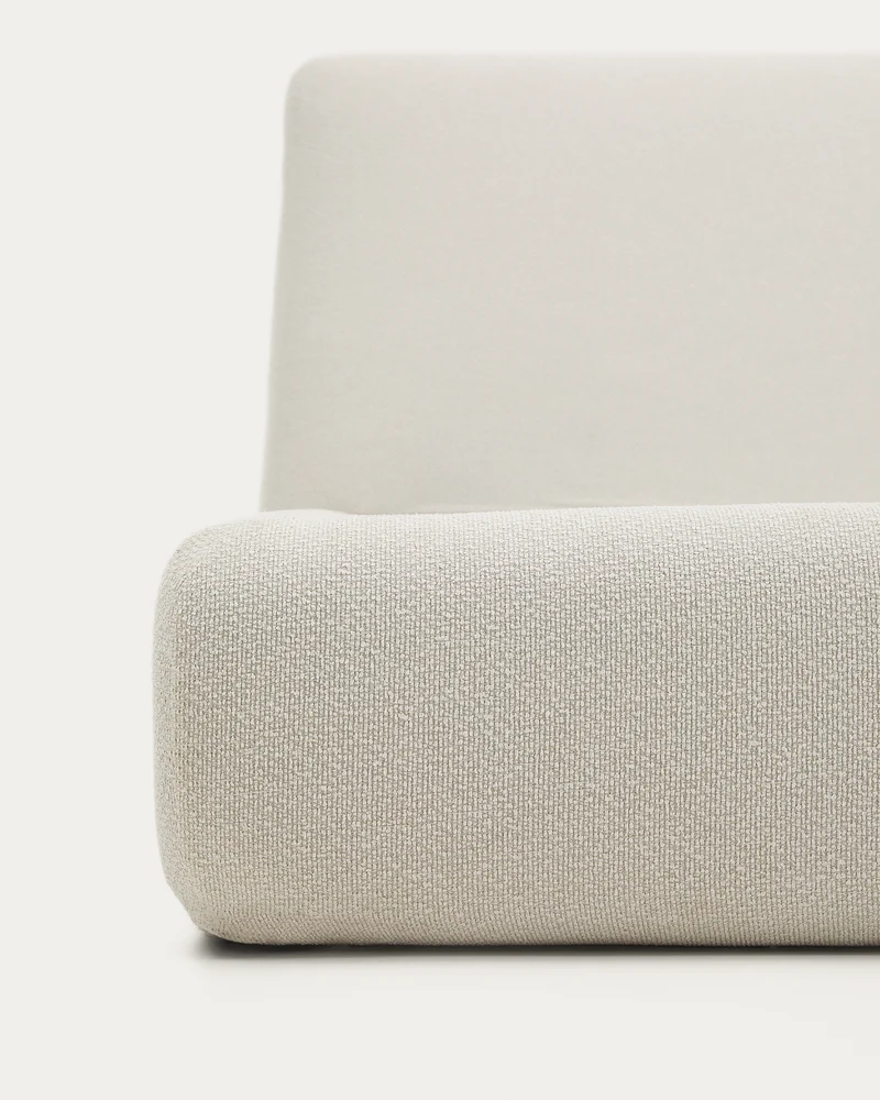 Martina bed with removable cover in ecru chenille for mattress 180 x 200cm