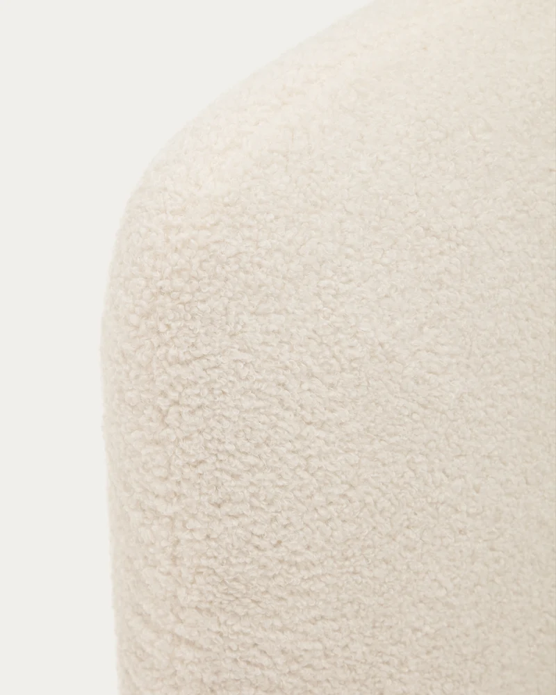 Martina bed with ecru bouclé removable cover for 160 x 200 cm mattress FSC Mix Credit