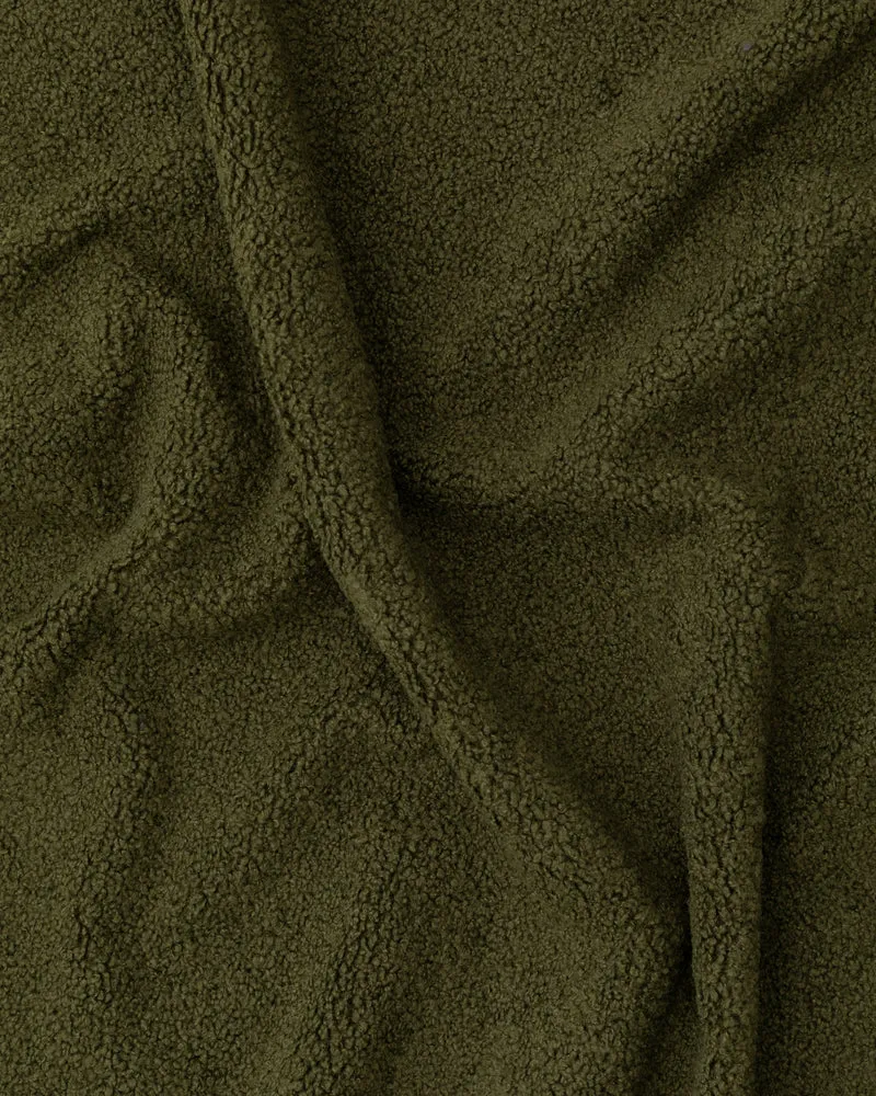 Martina bed with removable cover in dark green bouclé fabric for 160 x 200cm mattress FSC Mix Credit