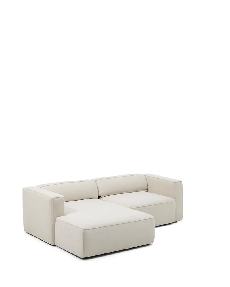 Marela beige chenille 3-seater sofa bed with left chaise longue 236cm
