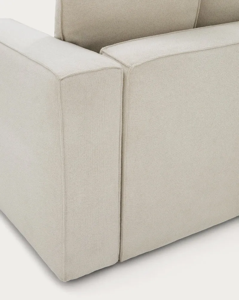 Marela beige chenille 3-seater sofa bed with left chaise longue 236cm