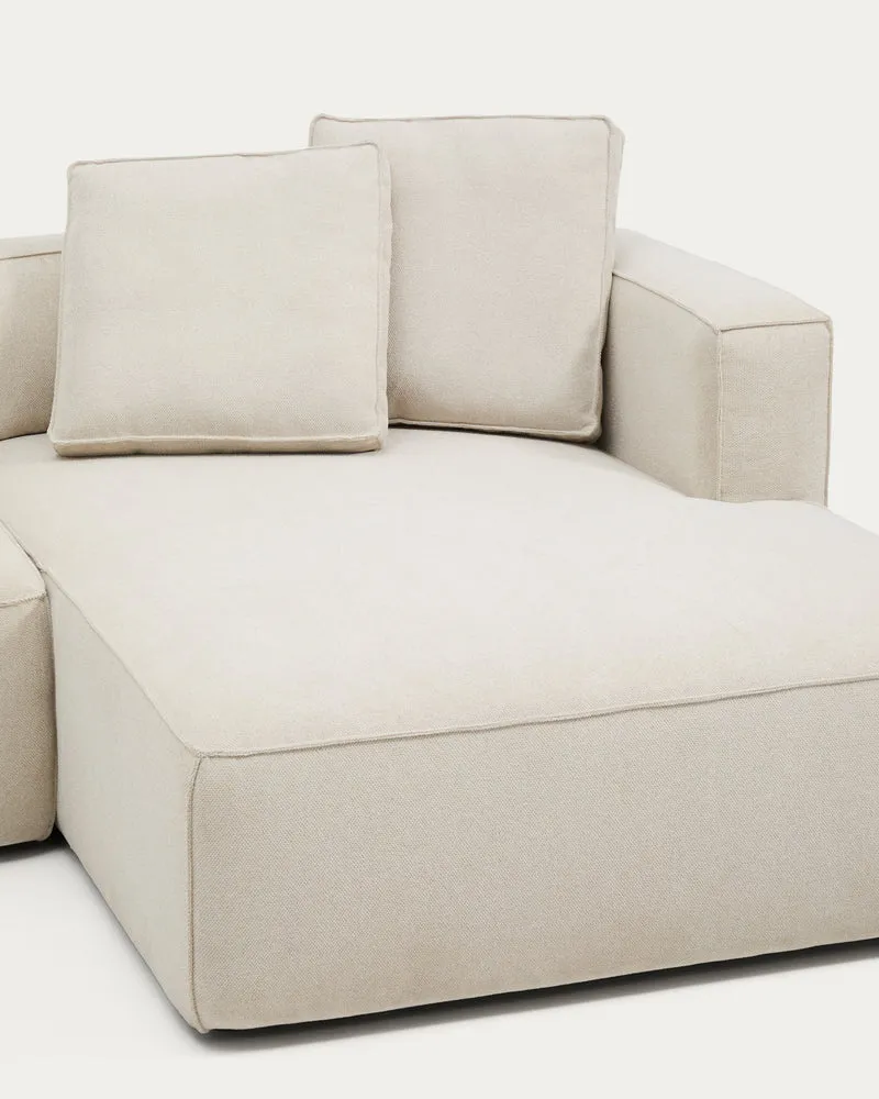 Marela beige chenille 3-seater sofa bed with right chaise longue 236cm