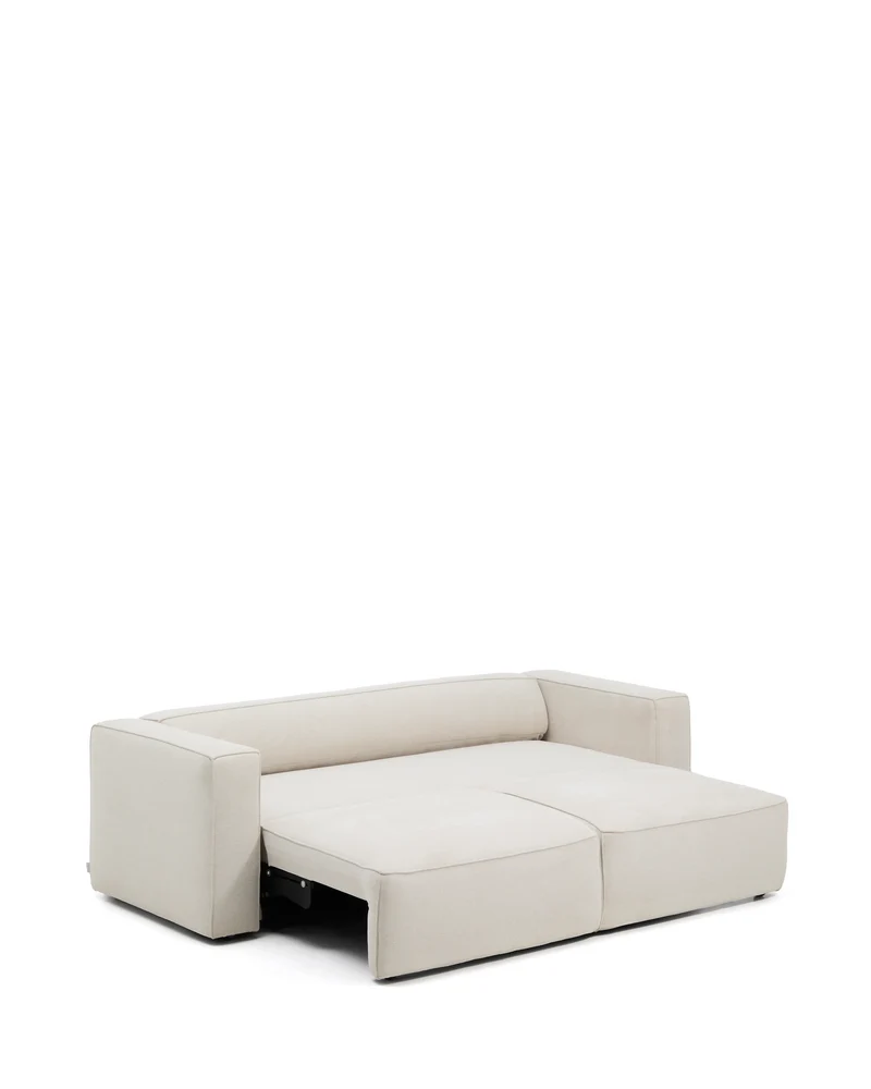 Marela beige chenille 3-seater sofa bed 236cm