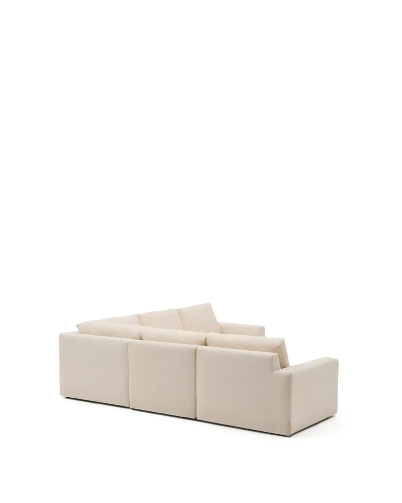 Alea 5-seater modular corner sofa with removable cover in ecru chenille 310 x 310cm