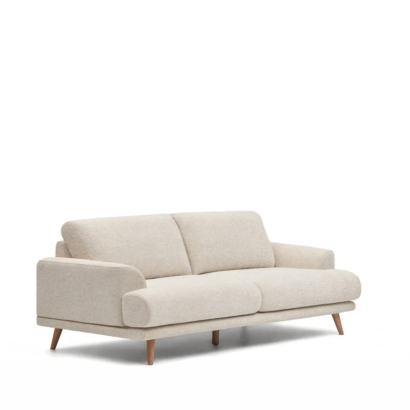 Karin Sofa - Beige Chenille & Natural Legs