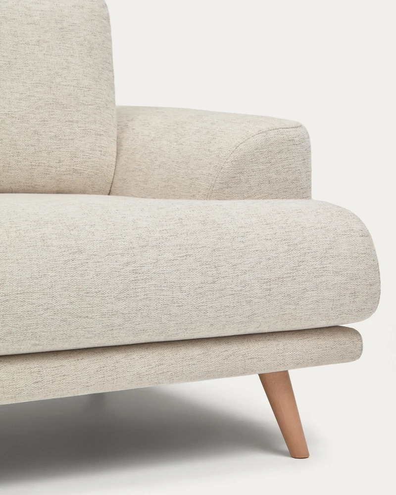 Karin Sofa - Beige Chenille & Natural Legs