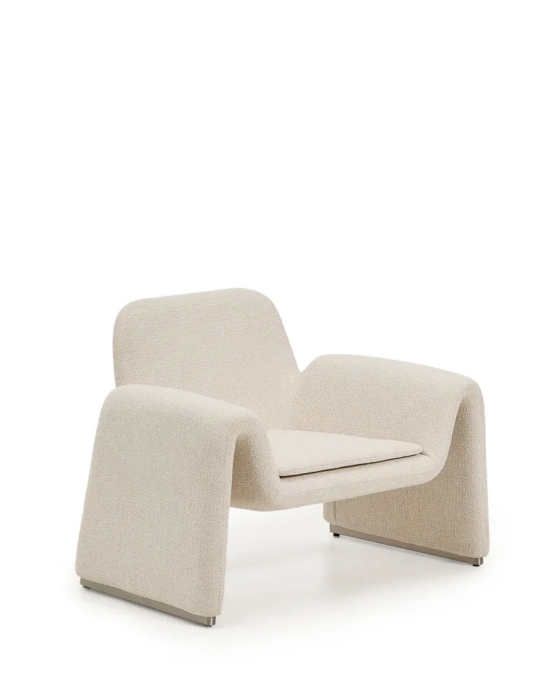 Melvia Armchair - Beige Chenille