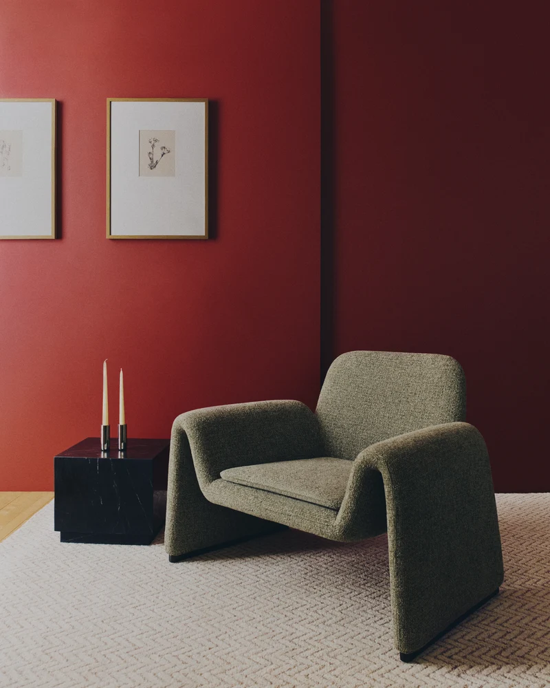 Melvia Armchair - Green Chenille